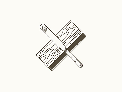 Olde Print Shoppe cross squeegee and spatula design handmade illustration illustrator lettering minimalist simple
