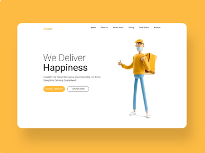 Courier Service Website Landing Page Concept