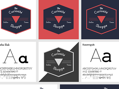 The Curiosité Shoppe Color Variants brand color design logo typography