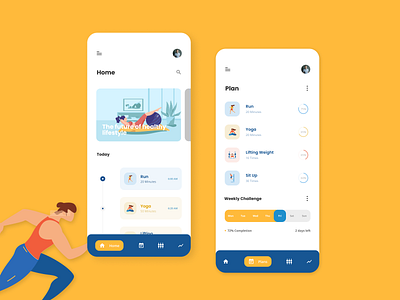 Custom Workout App animation app design illustration illustrator logo mockups ui