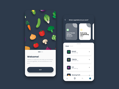 Vegetable Store App animation app design icon illustration illustrator mockups ui ux vector