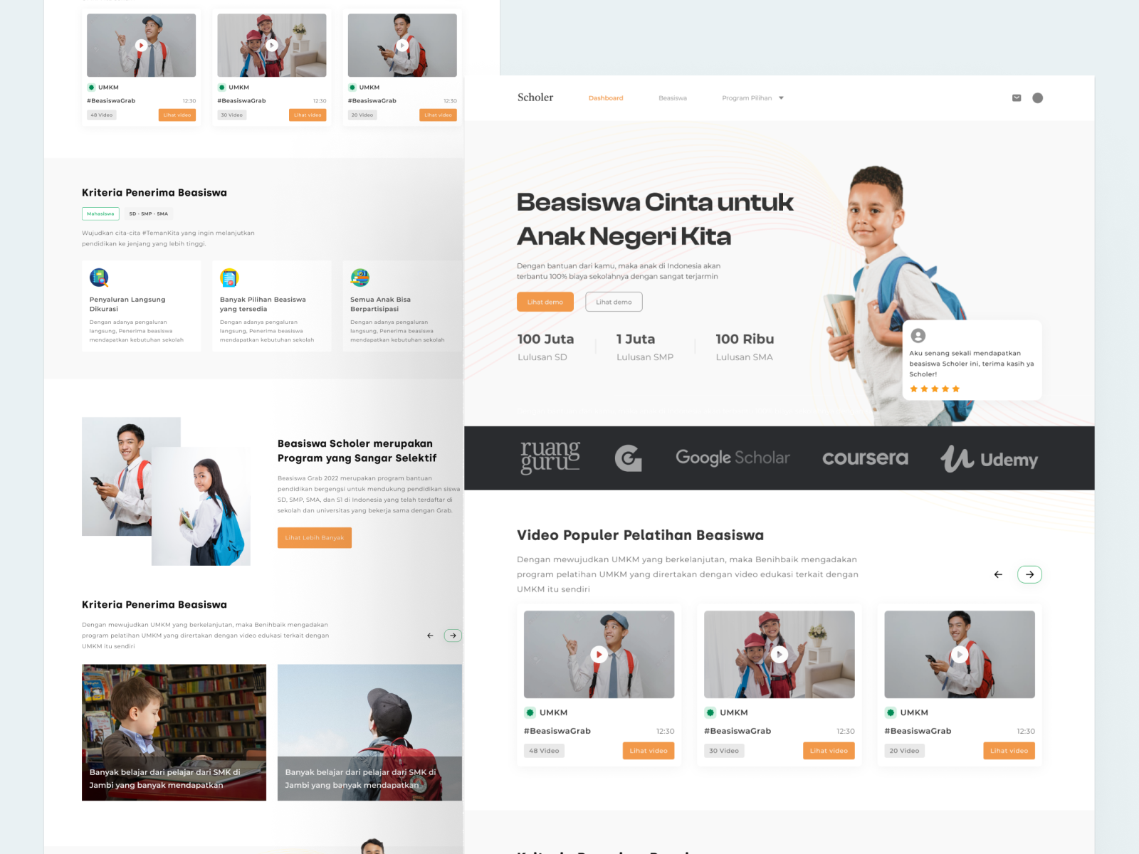 Scholer - Scholarship Landingpage by Rizqi Adi Surya for Pelorous on ...