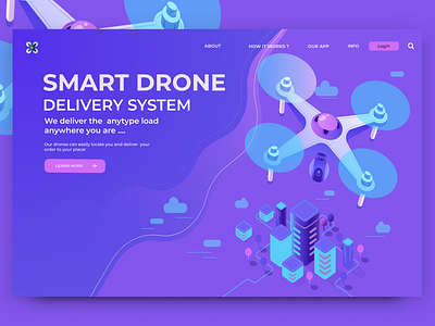 SMART DRONE DELIVERY SYSTEM 2020 app branding clean delivery design drone illustration interaction design landing page marketing mobile payment product design ui user experience ux web webdesign website