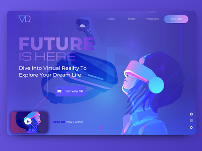 VIRTUAL REALITY CONCEPT PAGE app clean design dribbble figma interaction design interface landing page mobile product design responsive ui uitrends user experience ux virtual reality web webdesign website