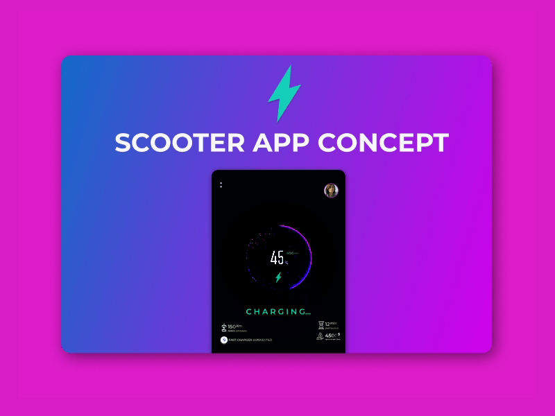 Electric scooter charging app 2danimation animation app appdesign clean dashboard design figma interaction design interface ios iphone mobile motion product design responsive smart ui uitrends user experience