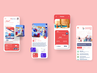 Traveling app Ios shot app cards components clean covid 19 flight flight user experience illustration design system interface ios iphone app design minimal online booking tourism travel agency services travel app booking trip planner ui uiux user interface ux web web design