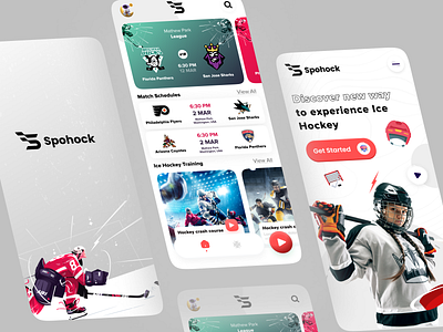 Spohock Ice Hockey App app app design application design design homepage dribbble gym ice hockey illustration interface ios android minimal mobile ui design mobileappdesign product design sport ui ui ux user experience ux uxui