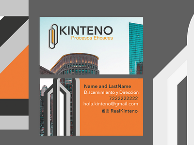 kinteno construction design geometry idenity identity card logo vector