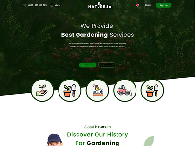 Gardening service website farid al nahiyan gardening service website nature web prince al nahiyan ui ux website website design