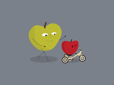 Good guy, Apple american heart month apple bicycle digital food fun health illustration
