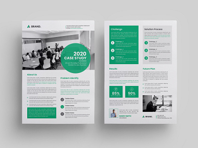 Professional case study template with flyer design