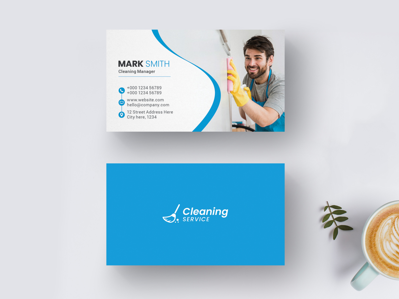 Cleaning Service Business Card Template by Yousuf Ibrahim on Dribbble