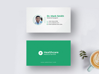 Medical Business Card Template clean corporate dentist healthcare business card marketing medical business card minimalist modern professional stationery