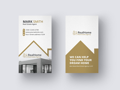 Real Estate Business Card Template abstract agency branding business business card clean creative design interior design minimalist modern print template professional