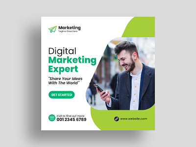 Digital Marketing Social Media Banner Square Flyer