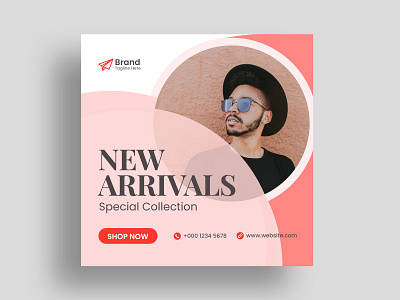 Fashion Sale Social Media Post Template with square flyer branding corporate creative modern professional web banner