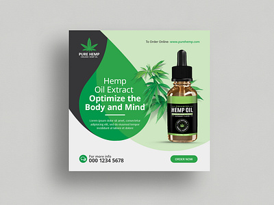 Hemp Product Social Media Post Banner Template