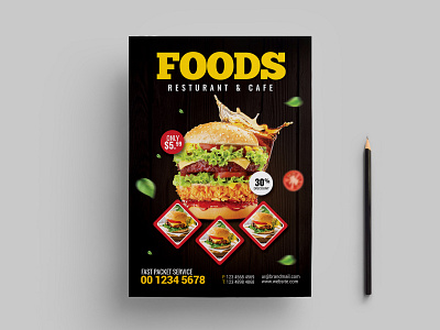 Restaurant Burger Flyer Template