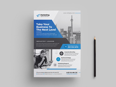 Corporate Flyer abstract blue branding business clean corporate creative design flyer marketing minimalist modern professional