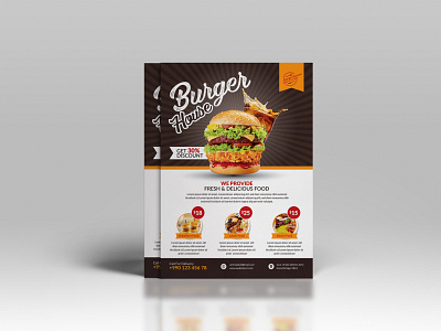 Restaurant Food Burger Flyer branding burger clean creative fast food food flyer lunch flyer marketing modern professional restaurant flyer