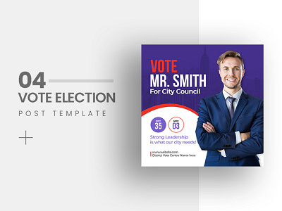 Election Vote Social Media Post Template branding clean corporate creative design election instagram post marketing modern national professional social media vote