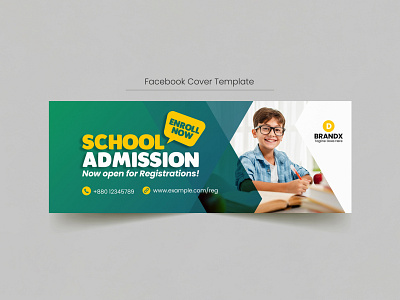 School Education Facebook Cover banner branding clean college corporate creative design education facebook marketing modern professional school school education template twitter