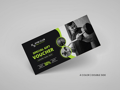 Gift Voucher branding card clean corporate creative design discount event fitness gift gift voucher gym marketing modern party presents professional promotion template