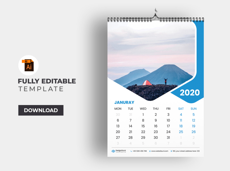 Wall Calendar 2020 By Yousuf Ibrahim On Dribbble