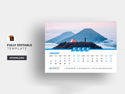 Desk Calendar 2020 2020 desk calendar blue branding calendar 2020 calendar mockup calender corporate corporate calendar creative creative calendar date day desk desk calendar desk calendar 2020 horizontal calendar marketing professional