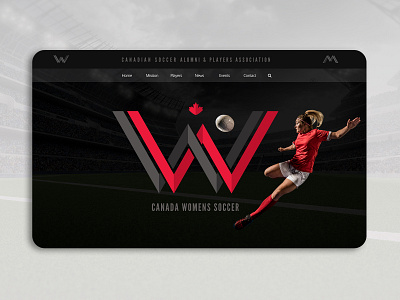 Canadian Woman Soccer Landing Page Concept branding design icon logo typography ui ux vector web website
