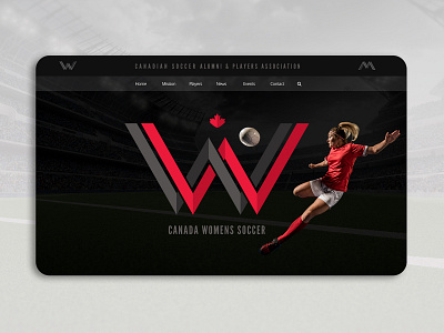 Canadian Woman Soccer Landing Page Concept