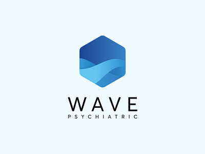 Wave Psychiatric Logo Design blue branding design geometric logo group identity influence logo minimal modern modern art sea tide wave