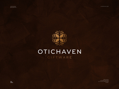 Otichaven Giftware Logo 3d beautiful logo beauty branding cosmetic design flower logo gold graphic design haven heart logo logo love luxury minimal