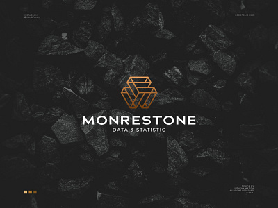 Monrestone Logo branding data geometric geometric logo gold hexagon logo luxury minimal modern modern art monoline simple logo