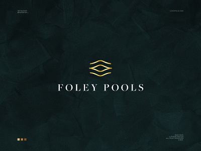 Foley Pools Logo branding design gold graphic design logo luxury logo minimal minimalist logo modern modern art monoline pools logo simple logo swimming