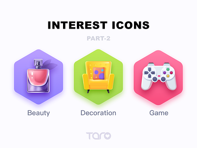 Interest Icons 2 app beauty colorful decoration flat game graphic design icon illustration perfume sofa ui vector