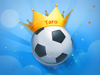 a football with crown black blue celebrate colorful crown football game illustration king sky sport