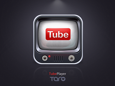 YouTube iOS Icon app film icon ios6 light material metal player realism red tv video
