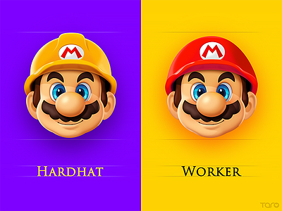 Mario Character Card1 carton character emoji emoticon game hardhat icon illustration mario mascot sticker work