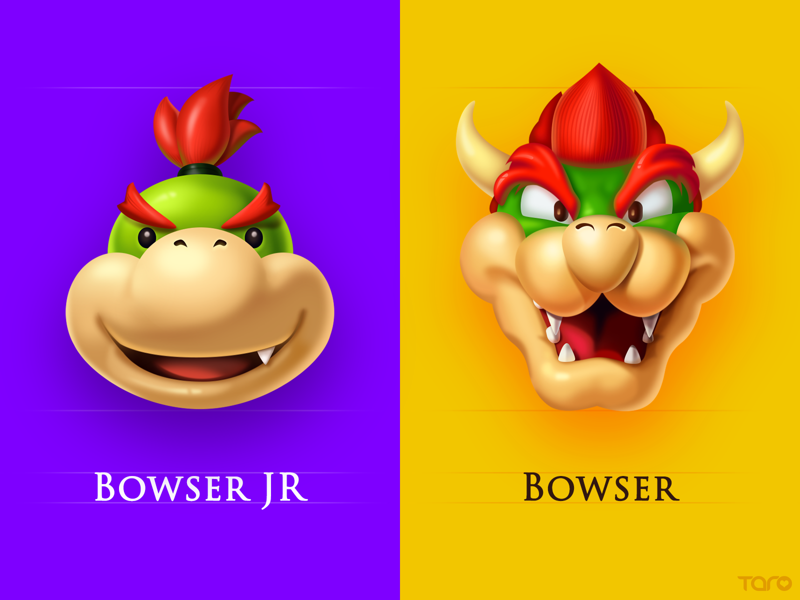 Character card. ЭМОДЖИ Марио. Bowser Shell Rear view.