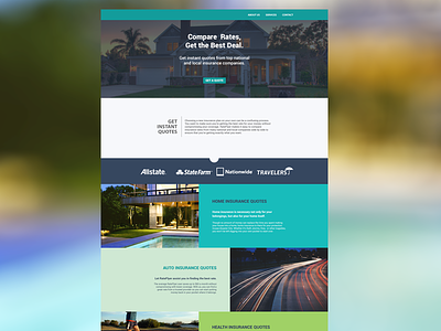 Insurance Landing Page cool palette informational insurance site web web design wip work in progress