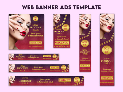 Cosmetics Web Banner Ads Template banner banner ad branding design facebook ad facebook banner google ads web banner