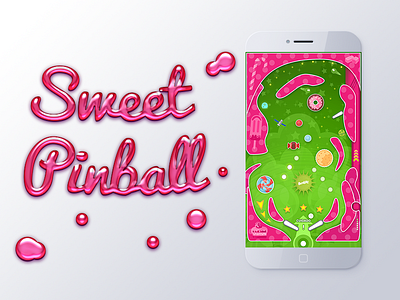 Sweet Pinball Game candy children game green illustration kids pinball pink space sweet universe vector