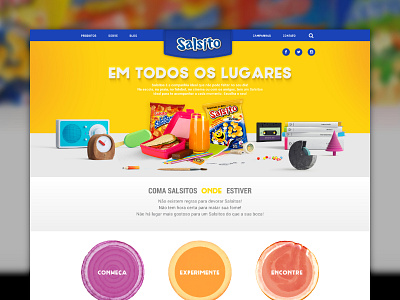 Salsitos Site blue colorful food homepage jobtest modern site snacks ui yellow