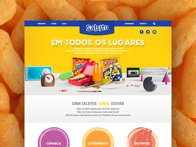 Snacks Site blue colorful fastfood food homepage jobtest modern site snacks teen ui yellow