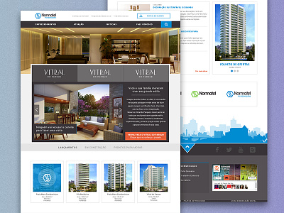 Normatel Inc - Home blue buildings clean flat footer gray header home incorporation site ui ux