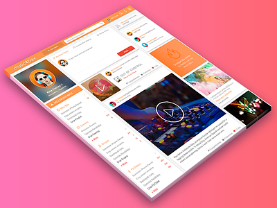 music4box - Timeline Concept app dash board flat interface material music orange social sound timeline web webdesign