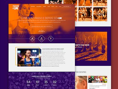 Hotsite Hapvida +1K health hotsite interface landingpage material orange purple running site ui web webdesign