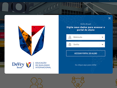 DeVry Brasil - Pop Up / Overlay blue education form interface modal overlay popup portal site ui web webdesign