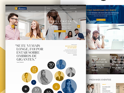 Ibmec University blue golden homepage interface material site study ui university ux web webdesign